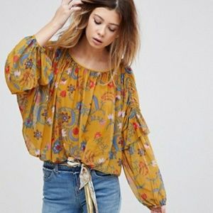 Free People Wild Flower Honey Blouse